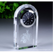 Logotipo personalizado Business Gift Decoration Reloj de cristal